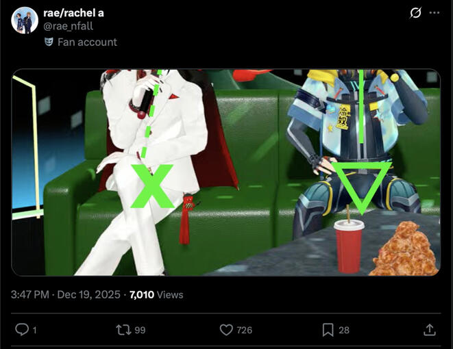 Vox Akuma and Yu Q Wilson Meme: 700+ likes, 94 reposts, not a single word in the caption or image